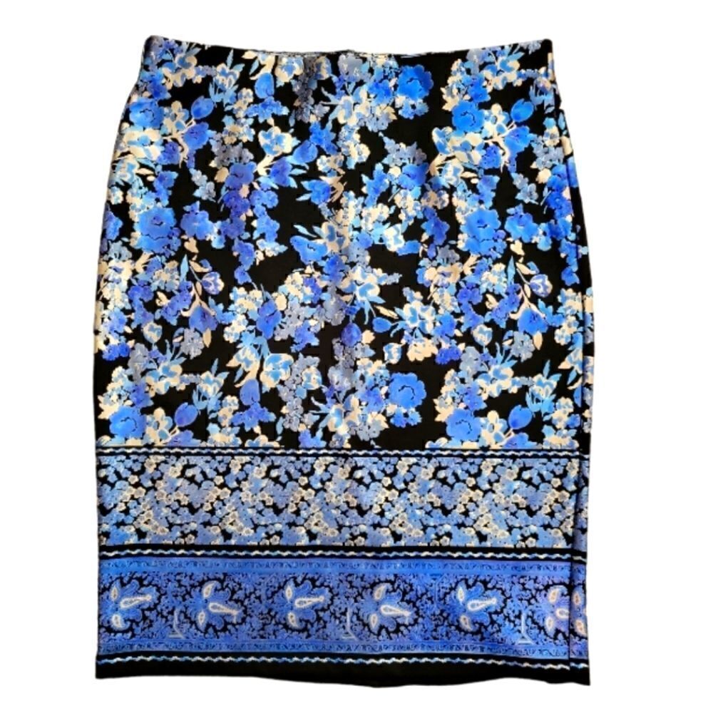 EC ECI METALIC FLORAL PENSIL SKIRT WITH ELASTIC WAIST SZ.XL